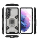 For Samsung Galaxy S21 FE Space PC + TPU Ring Holder Protective Case(Silver)