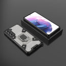 For Samsung Galaxy S21 FE Space PC + TPU Ring Holder Protective Case(Silver)