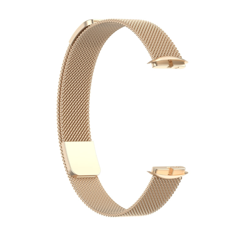 For Fitbit Luxe Special Edition Milanese Metal Magnetic Watch Band(Champagne Gold)