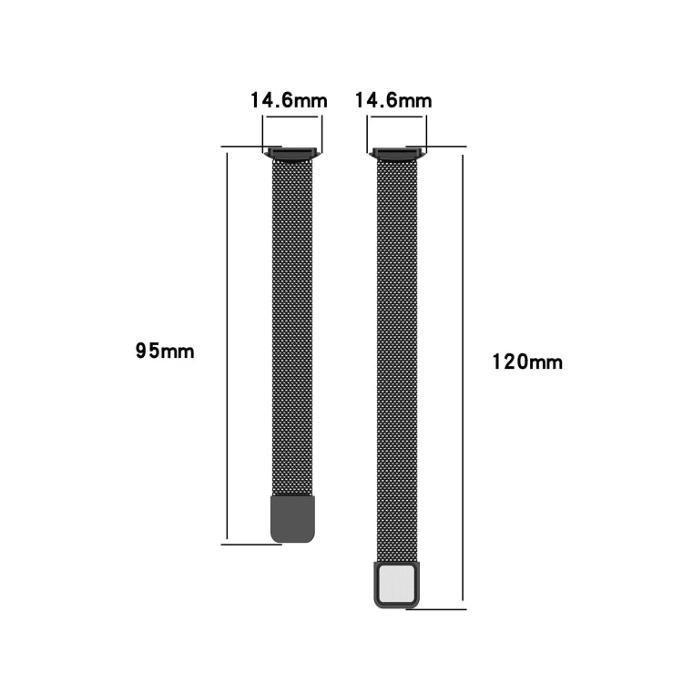 For Fitbit Luxe Special Edition Milanese Metal Magnetic Watch Band(Champagne Gold)