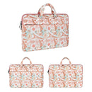 ST01DZ Lightweight Canvas Printed Laptop Bag, Size:14.1-15.4 inch(Flower Pink)