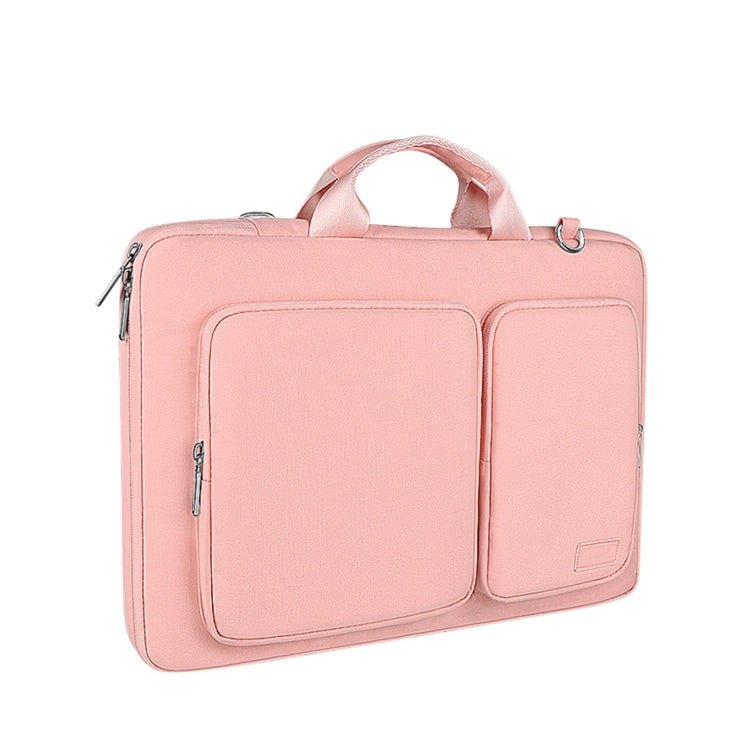 ST11 Polyester Thickened Laptop Bag with Detachable Shoulder Strap, Size:15.6 inch(Pink)