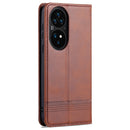 For Huawei P50 Pro AZNS Magnetic Calf Texture Horizontal Flip Leather Case with Card Slots & Holder & Wallet(Dark Brown)