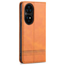For Huawei P50 Pro AZNS Magnetic Calf Texture Horizontal Flip Leather Case with Card Slots & Holder & Wallet(Light Brown)
