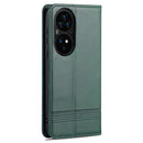 For Huawei P50 Pro AZNS Magnetic Calf Texture Horizontal Flip Leather Case with Card Slots & Holder & Wallet(Dark Green)