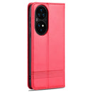 For Huawei P50 Pro AZNS Magnetic Calf Texture Horizontal Flip Leather Case with Card Slots & Holder & Wallet(Red)