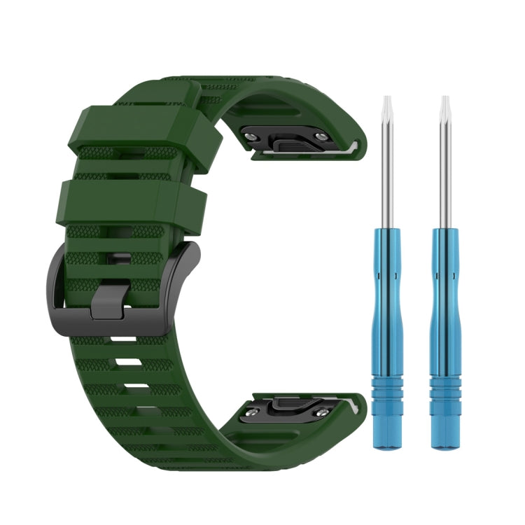 For Garmin Fenix 6 22mm Smart Watch Quick Release Silicon Watch Band(Army Green)