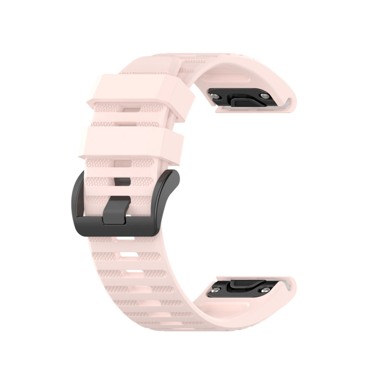 For Garmin Fenix 6 22mm Smart Watch Quick Release Silicon Watch Band(Light Pink)