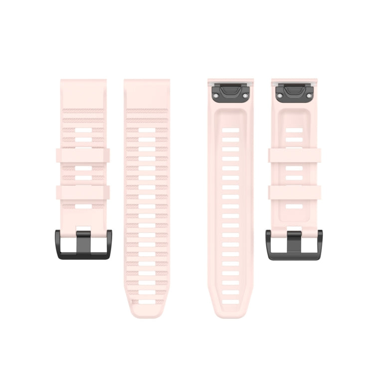 For Garmin Fenix 6 22mm Smart Watch Quick Release Silicon Watch Band(Light Pink)