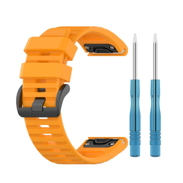 For Garmin Fenix 6 22mm Smart Watch Quick Release Silicon Watch Band(Yellow)