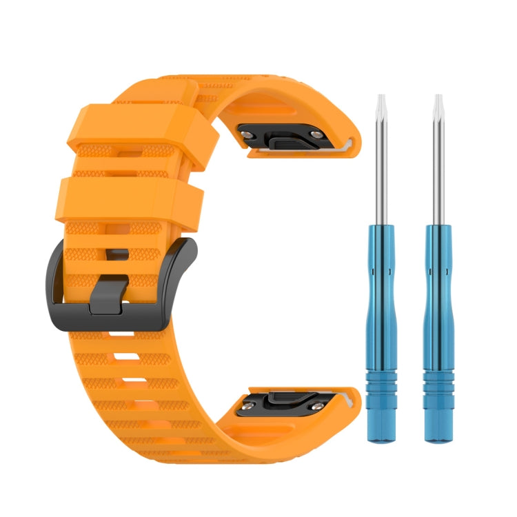For Garmin Fenix 6 22mm Smart Watch Quick Release Silicon Watch Band(Yellow)