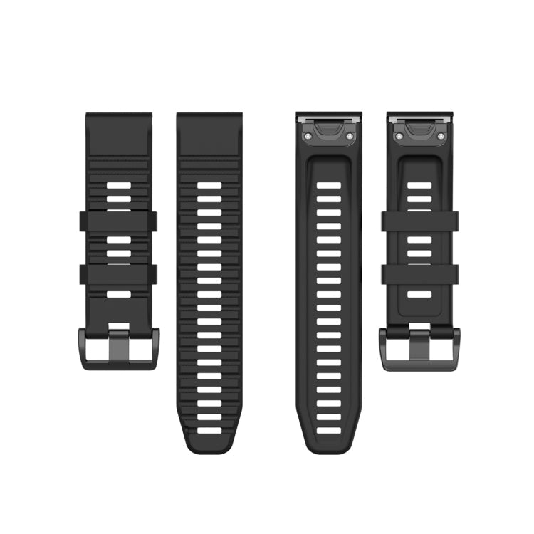 For Garmin Fenix 6 22mm Smart Watch Quick Release Silicon Watch Band(Black)