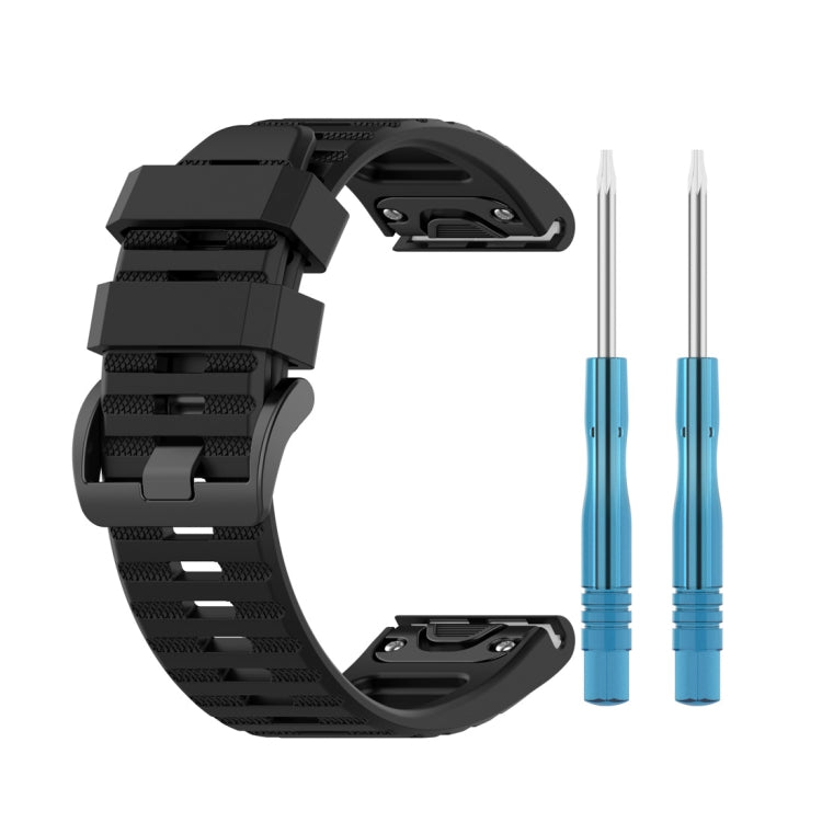For Garmin Fenix 6 22mm Smart Watch Quick Release Silicon Watch Band(Black)