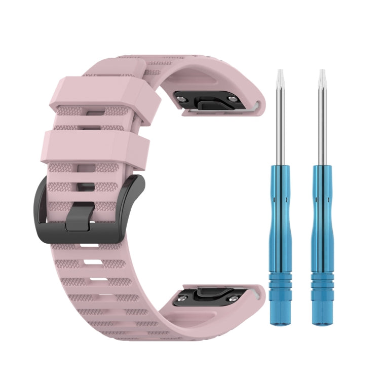 For Garmin Fenix 6 22mm Smart Watch Quick Release Silicon Watch Band(Rose Pink)