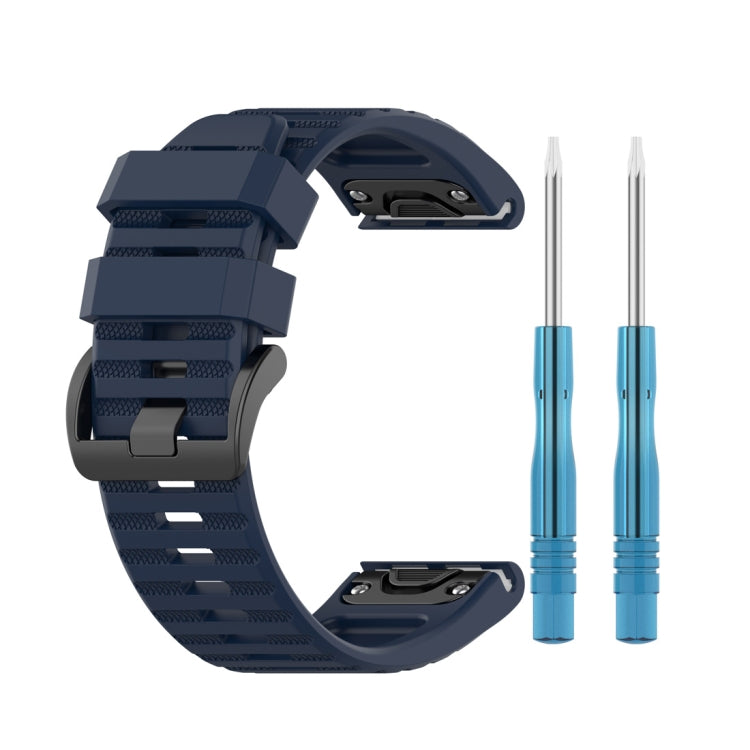 For Garmin Fenix 6 22mm Smart Watch Quick Release Silicon Watch Band(Midnight Blue)
