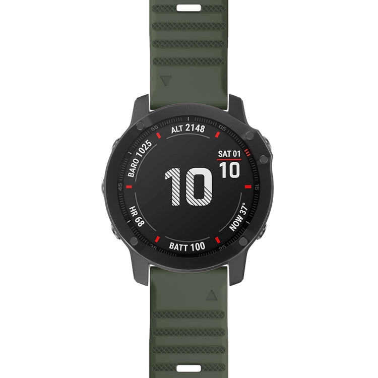 For Garmin Fenix 7X / 6X 26mm Smart Watch Quick Release Silicon Watch Band(Army Green)