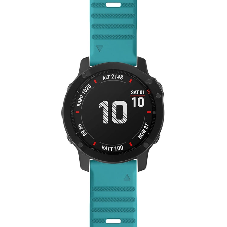 For Garmin Fenix 7X / 6X 26mm Smart Watch Quick Release Silicon Watch Band(Blue-green)