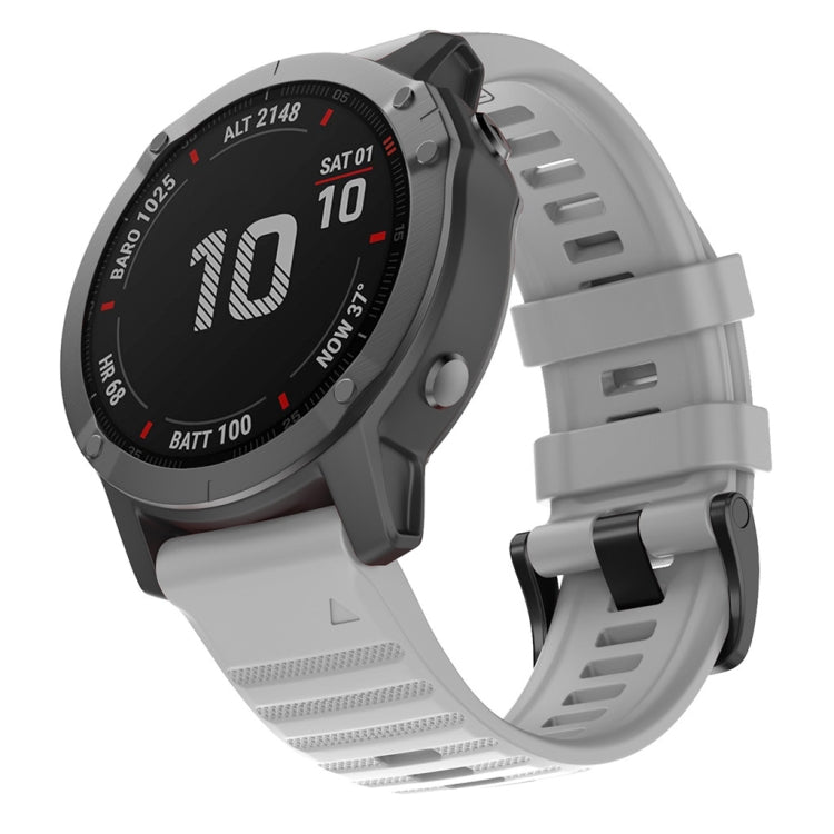 For Garmin Fenix 7X / 6X 26mm Smart Watch Quick Release Silicon Watch Band(Grey)