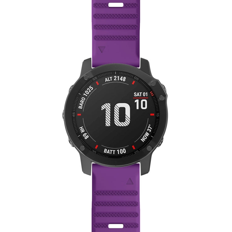 For Garmin Fenix 7X / 6X 26mm Smart Watch Quick Release Silicon Watch Band(Purple)