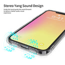 LESUDESIGN Rhino Shield Series TPU Anti-fall Transparent Phone Protective Case with Sound Conversion Design For iPhone 13 Pro Max(Transparent Black)