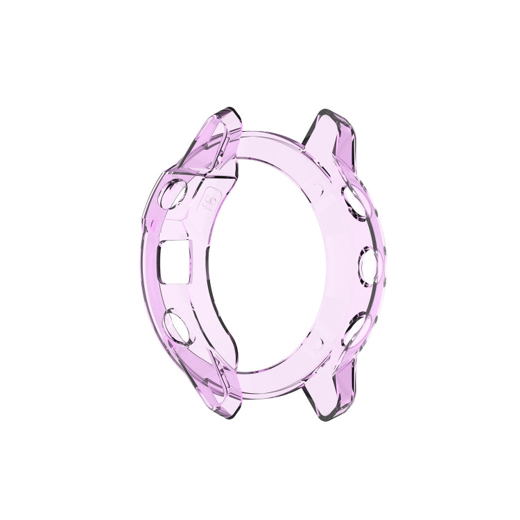 For Garmin Fenix 6 / 6 Pro Smart Watch Half Coverage TPU Protective Case(Transparent Purple)
