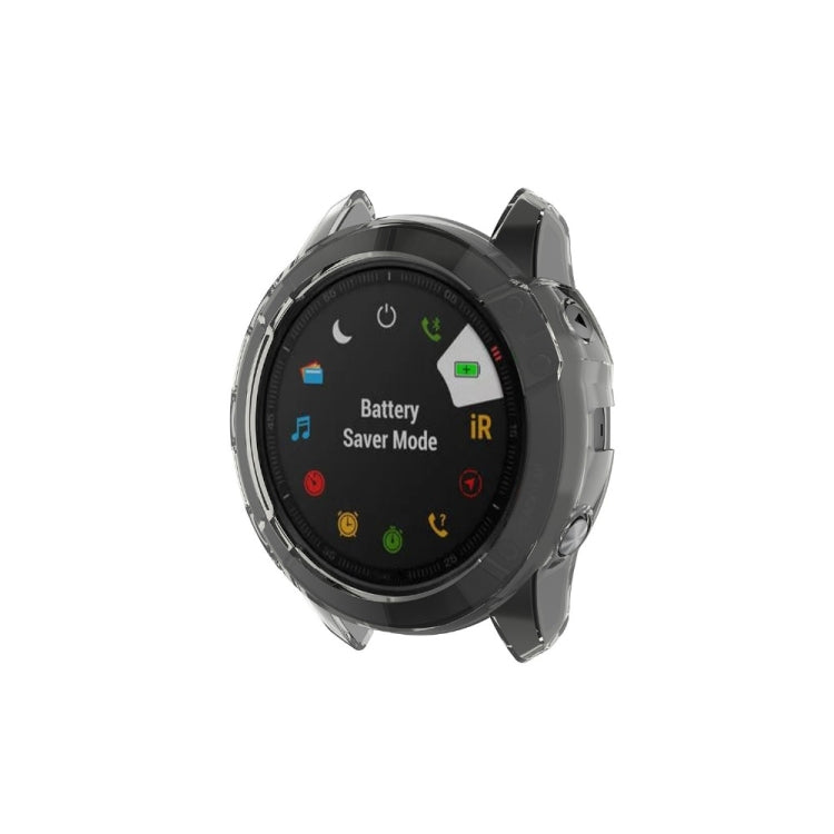 For Garmin Fenix 6X / 6X Pro Smart Watch Half Coverage TPU Protective Case(Transparent Black)