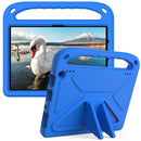 For Amazon Fire HD 10 2021 Handle Portable EVA Shockproof Anti Falling Protective Case with Triangle Holder(Blue)