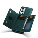 For OnePlus 9 Pro DG.MING M2 Series 3-Fold Multi Card Bag + Magnetic Back Cover Shockproof Case with Wallet & Holder Function(Green)