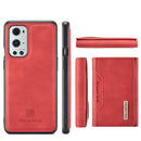For OnePlus 9 Pro DG.MING M2 Series 3-Fold Multi Card Bag + Magnetic Back Cover Shockproof Case with Wallet & Holder Function(Red)