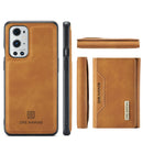 For OnePlus 9 Pro DG.MING M2 Series 3-Fold Multi Card Bag + Magnetic Back Cover Shockproof Case with Wallet & Holder Function(Brown)
