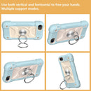 Shockproof Silicone + PC Protective Case with Dual-Ring Holder For iPhone 6/6s/7/8/SE 2022 / SE 2020(Ice Blue)