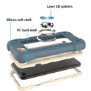 Shockproof Silicone + PC Protective Case with Dual-Ring Holder For iPhone 6/6s/7/8/SE 2022 / SE 2020(Daisy Blue)