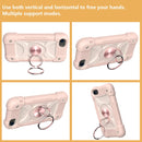 Shockproof Silicone + PC Protective Case with Dual-Ring Holder For iPhone 6/6s/7/8/SE 2022 / SE 2020(Rose Gold)
