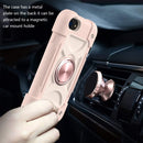 Shockproof Silicone + PC Protective Case with Dual-Ring Holder For iPhone 6/6s/7/8/SE 2022 / SE 2020(Rose Gold)