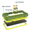 Shockproof Silicone + PC Protective Case with Dual-Ring Holder For iPhone 6/6s/7/8/SE 2022 / SE 2020(Avocado)