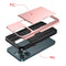 Shockproof Armor Protective Case with Slide Card Slot For iPhone 13(Dark)