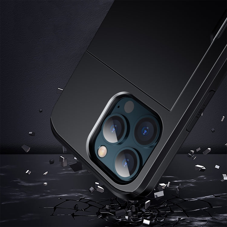 Shockproof Armor Protective Case with Slide Card Slot For iPhone 13(Dark)