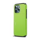 Shockproof Armor Protective Case with Slide Card Slot For iPhone 13 Pro(Green)