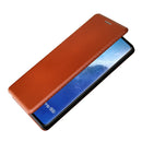 For vivo X60 Pro / X60 5G Carbon Fiber Texture Magnetic Horizontal Flip TPU + PC + PU Leather Case with Card Slot(Brown)