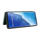 For vivo X60 Pro / X60 5G Carbon Fiber Texture Magnetic Horizontal Flip TPU + PC + PU Leather Case with Card Slot(Green)