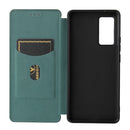 For vivo X60 Pro / X60 5G Carbon Fiber Texture Magnetic Horizontal Flip TPU + PC + PU Leather Case with Card Slot(Green)