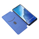 For vivo X60 Pro / X60 5G Carbon Fiber Texture Magnetic Horizontal Flip TPU + PC + PU Leather Case with Card Slot(Blue)