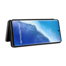 For vivo X60 Pro / X60 5G Carbon Fiber Texture Magnetic Horizontal Flip TPU + PC + PU Leather Case with Card Slot(Black)