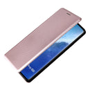 For vivo X60 Pro / X60 5G Carbon Fiber Texture Magnetic Horizontal Flip TPU + PC + PU Leather Case with Card Slot(Pink)