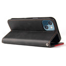 Business Stitching-Color Horizontal Flip PU Leather Case with Holder & Card Slots & Photo Frame For iPhone 13 mini(Red)