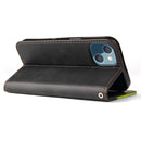 Business Stitching-Color Horizontal Flip PU Leather Case with Holder & Card Slots & Photo Frame For iPhone 13 mini(Green)