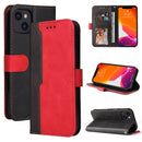 Business Stitching-Color Horizontal Flip PU Leather Case with Holder & Card Slots & Photo Frame For iPhone 13 (Red)