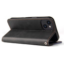 Business Stitching-Color Horizontal Flip PU Leather Case with Holder & Card Slots & Photo Frame For iPhone 13 (Grey)
