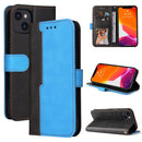 Business Stitching-Color Horizontal Flip PU Leather Case with Holder & Card Slots & Photo Frame For iPhone 13 (Blue)