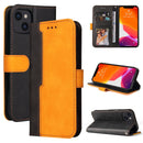 Business Stitching-Color Horizontal Flip PU Leather Case with Holder & Card Slots & Photo Frame For iPhone 13 (Orange)